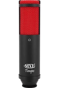 cover Tempo USB Vocal Microphone with Black Body and Red Grill